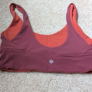 lululemon athletica Colorblock Sports Bra in Orange and Purple